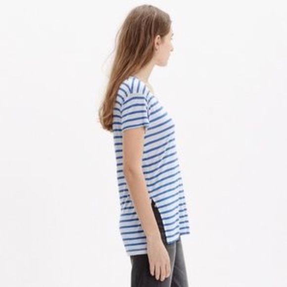 Madewell Anthem Blue & Gray Pocket Tee - Picture 6 of 6